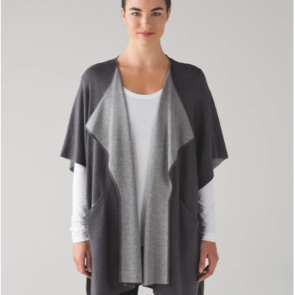 Lululemon After Asana Wrap Heathered Dark Carbon